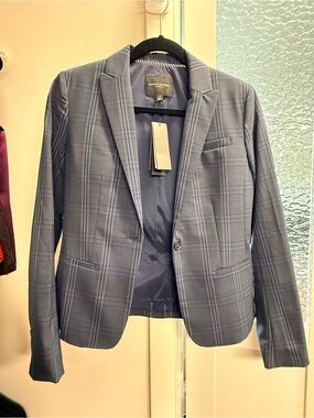 Banana Republic Women’s Navy Windowpane Plaid Sport Coat